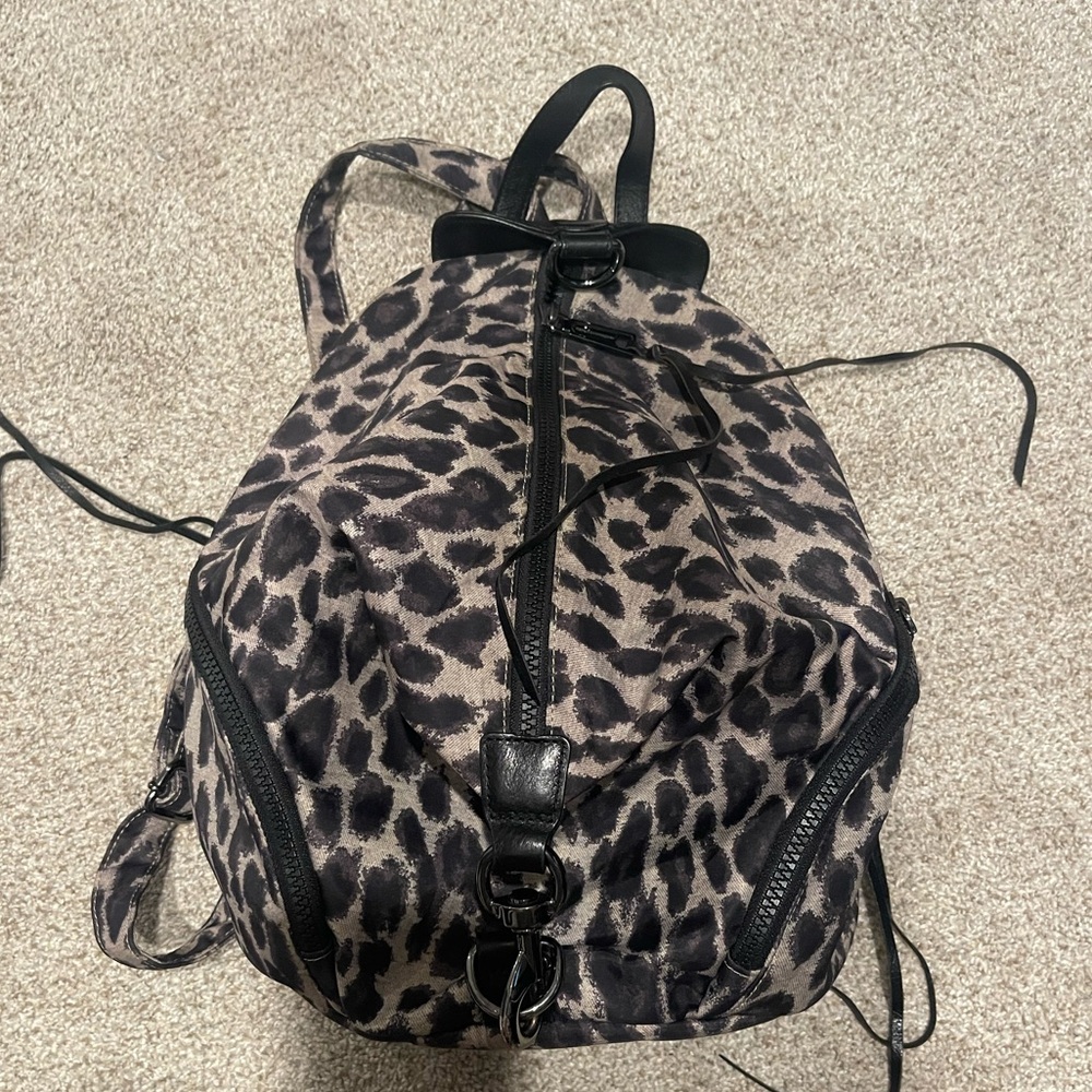 Gently used - Rebecca Minkoff Leopard print backpack purse